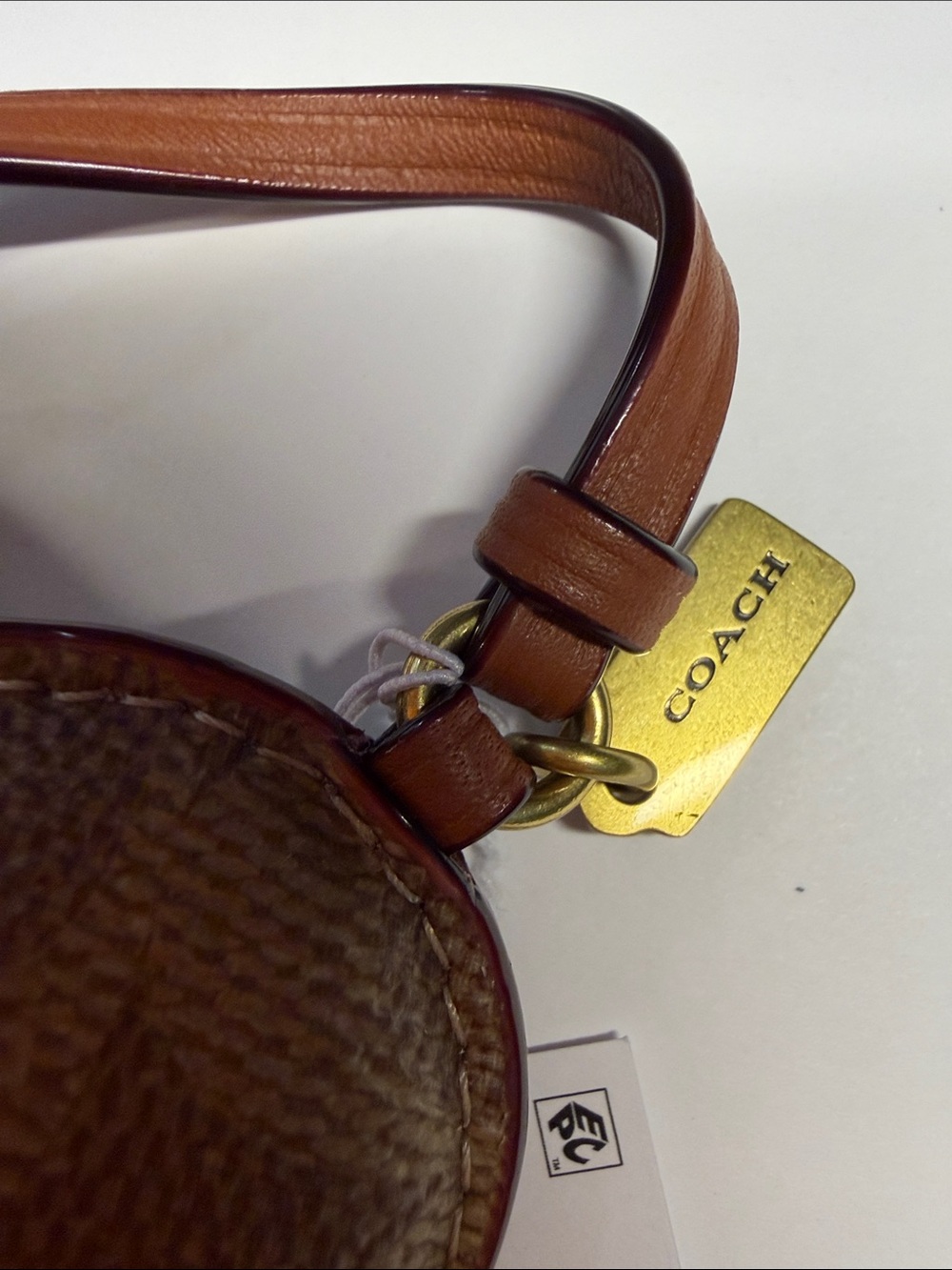 Coach Heart bag caharm in Khaki Brown NWT - Picture 3 of 3